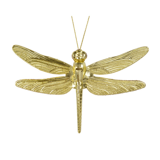 Dragonfly plastic glitter  light gold - L.1cm x W.13.5cm x H.10cm