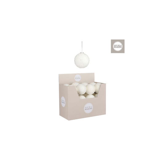 Bauble unbreakable white display - d8cm