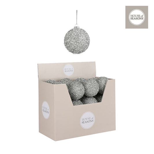 Bauble unbreakable silver display - d8cm