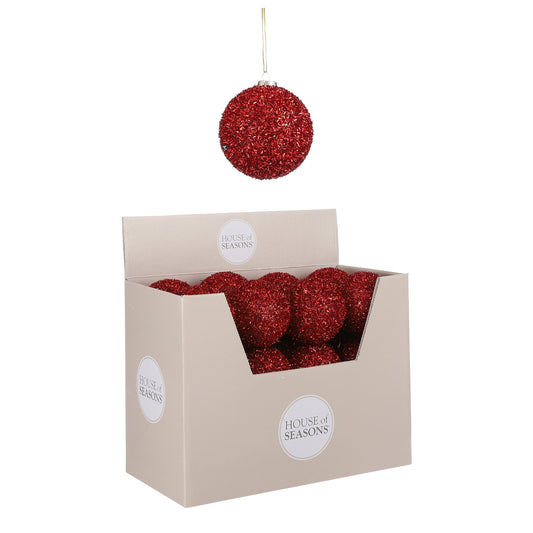 Bauble unbreakable red display - d8cm