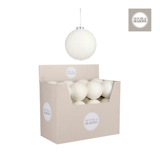 Bauble unbreakable white display - d10cm