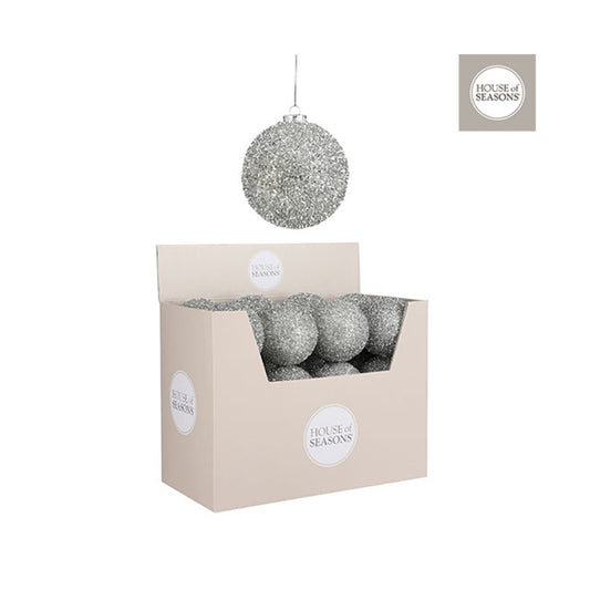 Bauble unbreakable silver display - d10cm