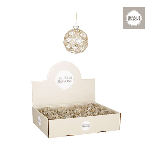 Bauble glass gold display - d8cm