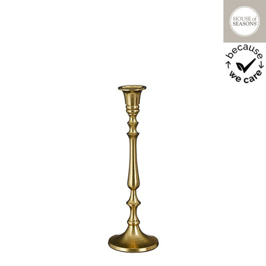 Candleholder recycled aluminium gold - h27xd9cm