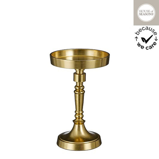 Candleholder recycled aluminium gold - h8xd12cm