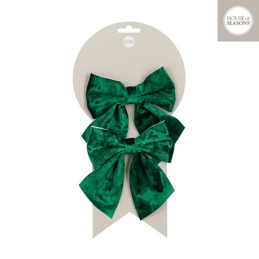 Bow d. green 2 pieces - l12xw13cm