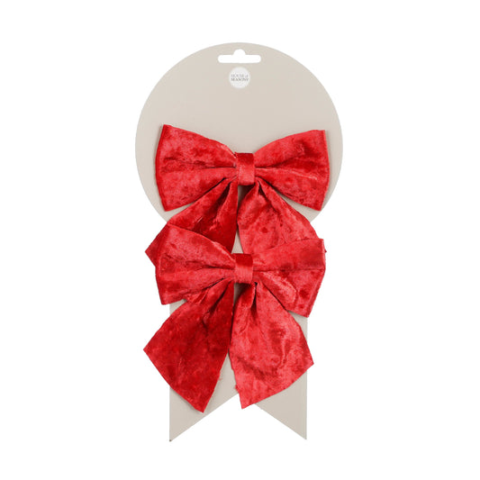 Bow red 2 pieces - l12xw13cm