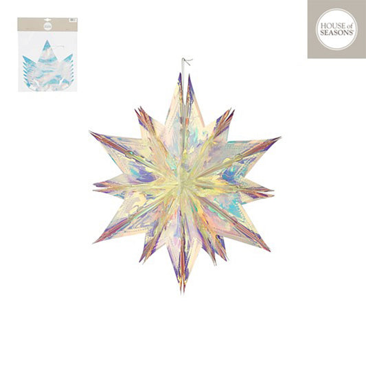 Decoration star hanging iridescent - l40xw38xh20cm