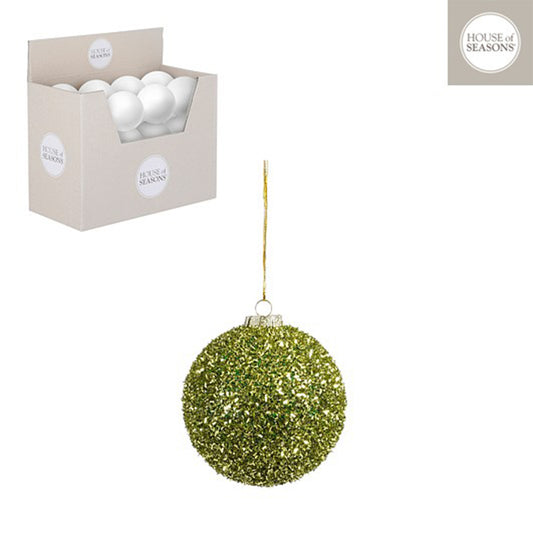 Bauble unbreakable l. green display - d10cm