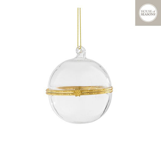 Bauble glass fillable gold - h9,5xd7,5cm