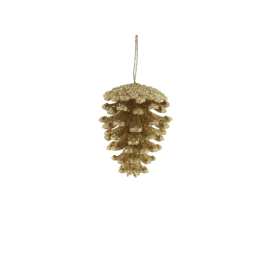 7.5cm gold glitter pinecone