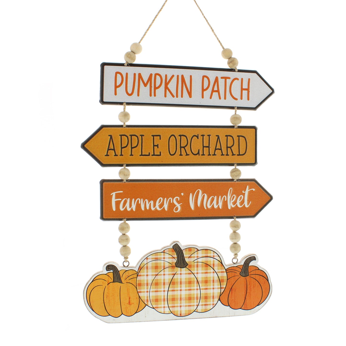 40cm orange/white metal directional PUMPKIN signs