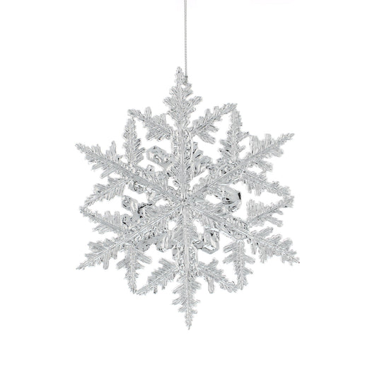 16cm hanging silver glitter acrylic snowflake