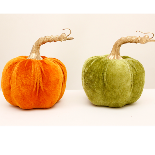 VELVET PUMPKIN 20CM 2 ASSORTED