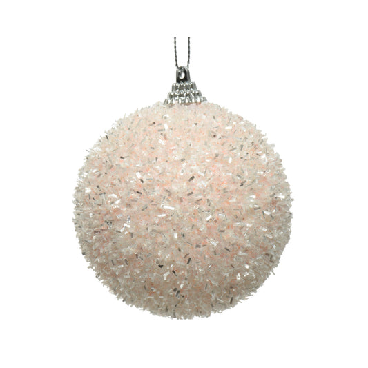 Bauble foam tinsel  blush pink - dia8cm