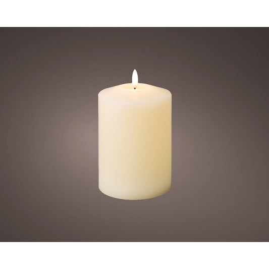 LED wick church candle wax steady BO indoor  cream/warm white - dia10cm x H.16.5cm