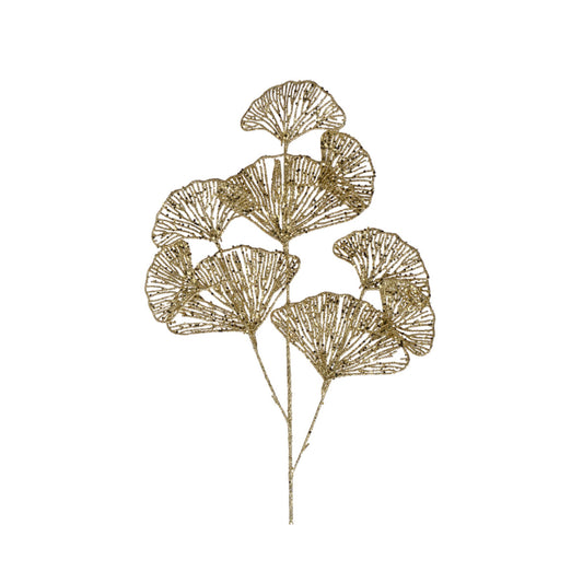 Spray ginkgo polyester glitter  gold - L.70cm x W.2cm x H.25cm