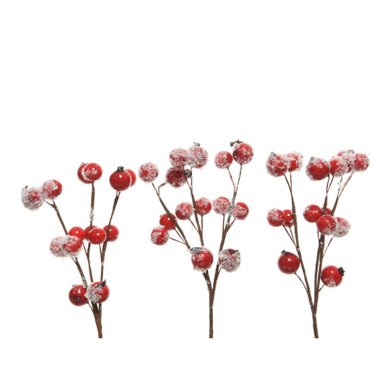 Spray foam snow berries  red - L.5cm x W.2cm x H.15cm