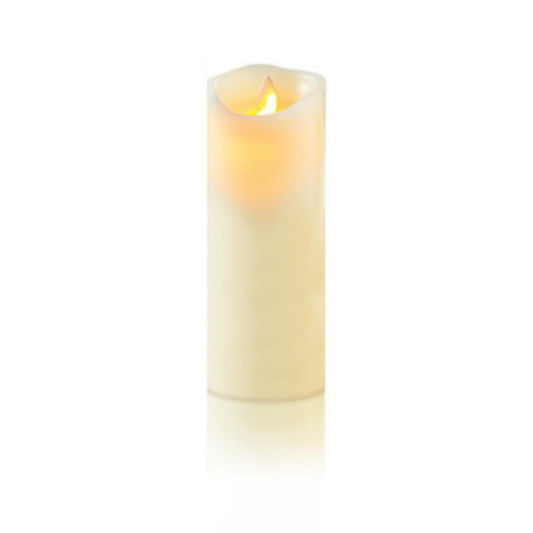 23x9cm B-O Dancing Flame Cream Candle W White Led and Timer