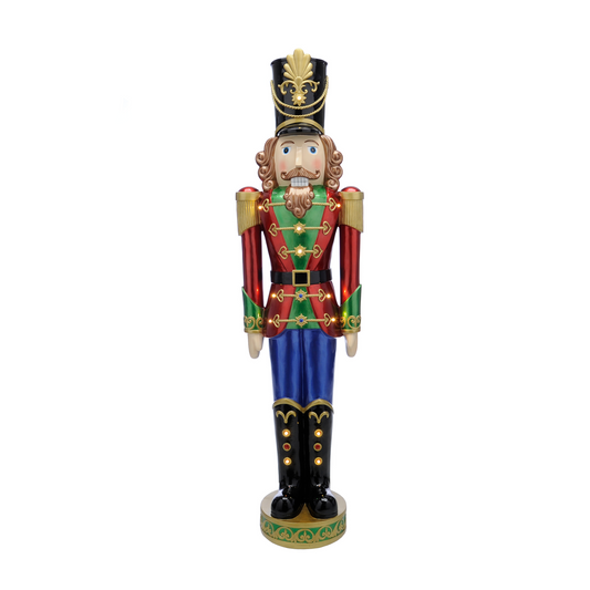 162cm bo lit red / green nutcracker with black hat